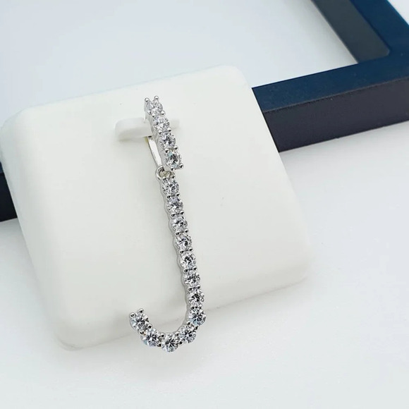 "925 Sterling Silver Cubic Zirconia Initial Pendant, UU1P6A6176 - Picture 6 of 10